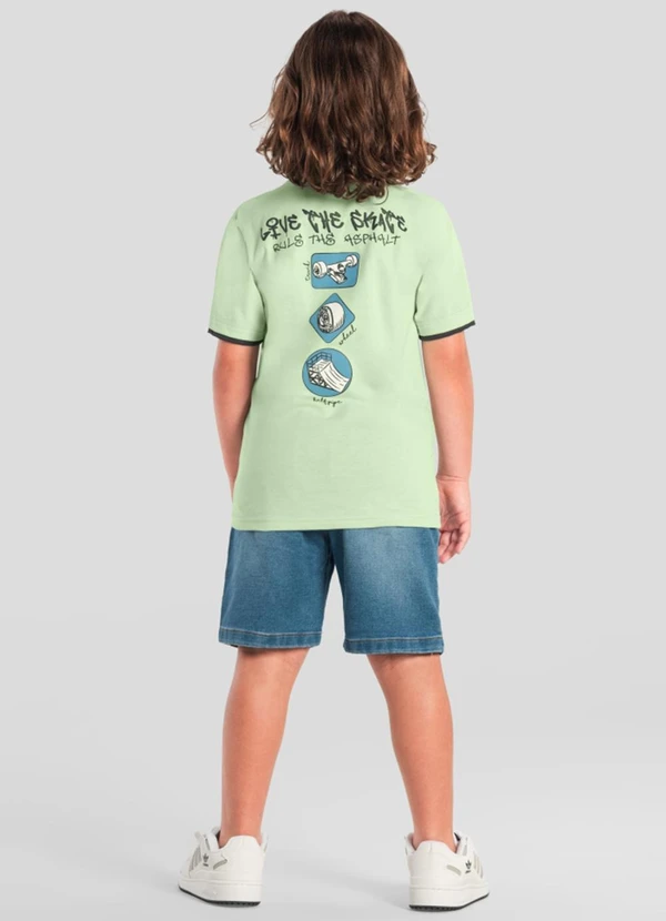Brandili - Camiseta Menino com Aplique de Skate Verde 4