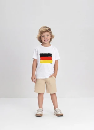 Up Baby - Camiseta Menino com Bandeira Alemanha Branco - UP BABY