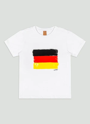 Up Baby - Camiseta Infantil com Bandeira Alemanha Branco - UP BABY
