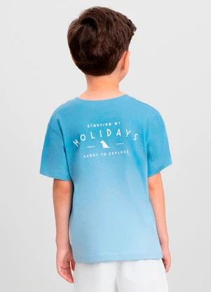 Camiseta Menino com Efeito Degradê Quimby Azul - QUIMBY