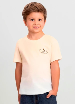 Camiseta Menino com Efeito Degradê Quimby Branco - QUIMBY