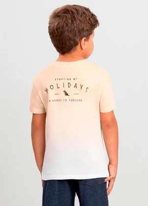 Camiseta Menino com Efeito Degradê Quimby Branco - QUIMBY