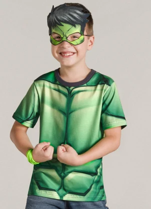 Brandili - Camiseta Menino com Máscara Verde - BRANDILI