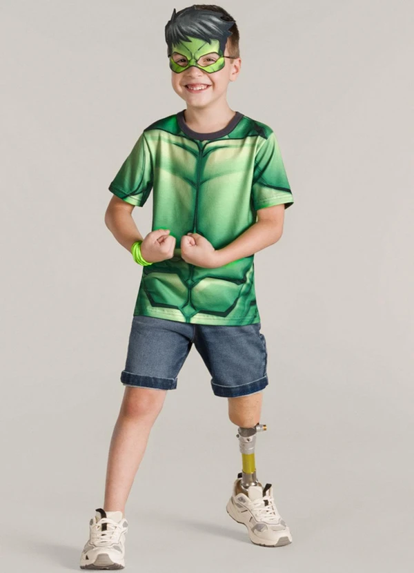 Brandili - Camiseta Menino com Máscara Verde 3