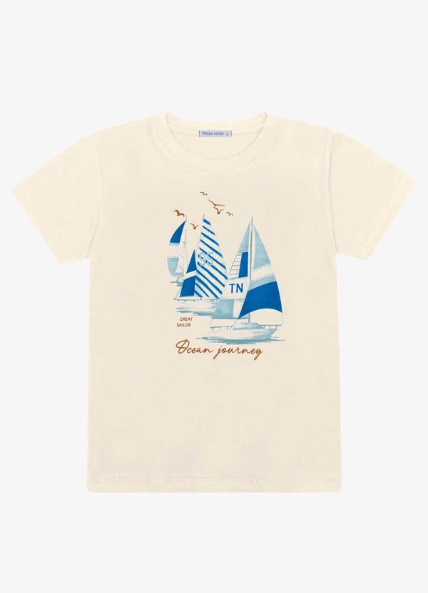 Trick Nick - Camiseta Menino Cotton Bege