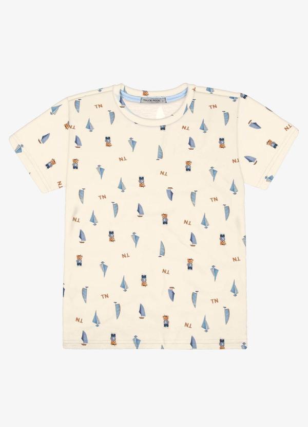 Trick Nick - Camiseta Menino Cotton Bege