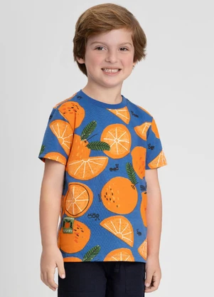Camiseta Menino de Laranjas Up Baby Azul - UP BABY