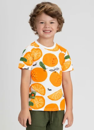 Camiseta Menino de Laranjas Up Baby Branco - UP BABY