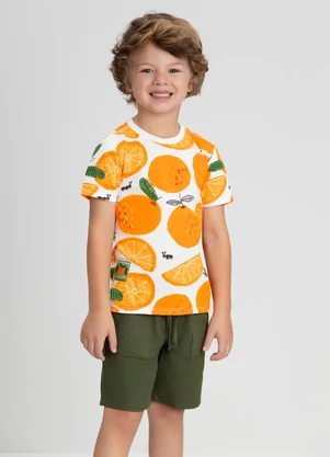 Camiseta Menino de Laranjas Up Baby Branco - UP BABY