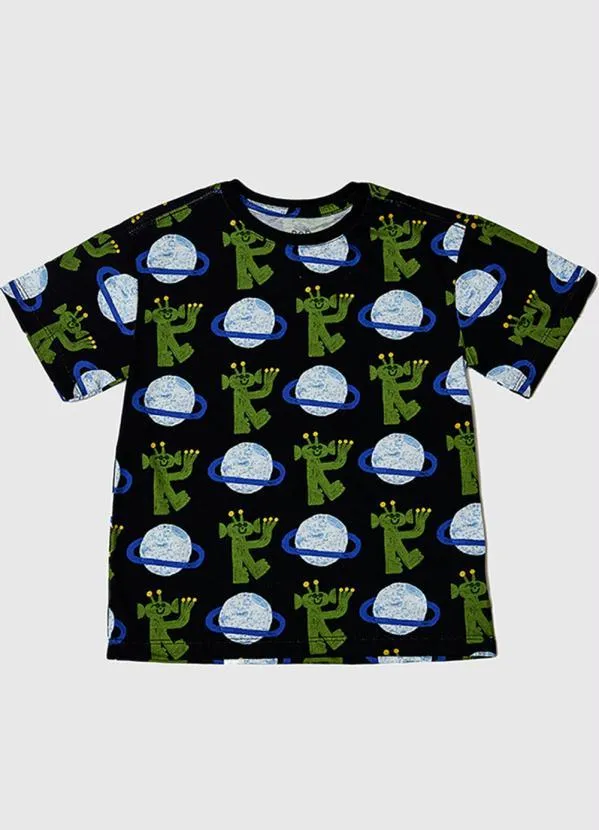 Bento - Camiseta Menino de Malha Camarada Preto 1