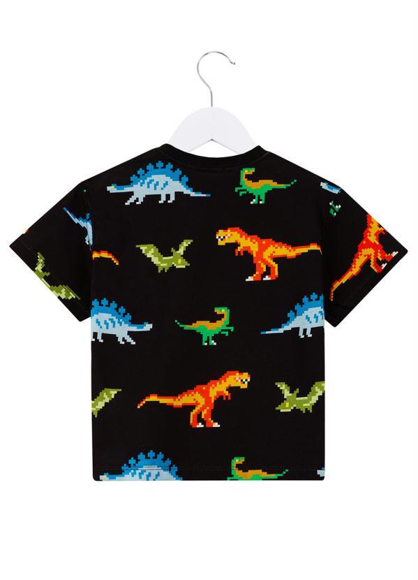 Bento - Camiseta Menino de Malha Dinopix Preto 2