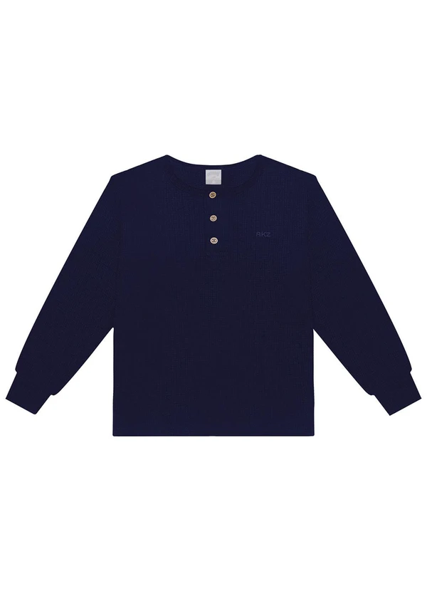 Alakazoo - Camiseta Menino de Mangas Longas com Botões Azul 2
