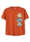 Malwee Kids - Camiseta Menino Dino em Botonê Azul Pastel - variação: Terracota
