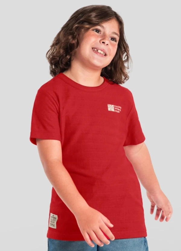 Brandili - Camiseta Menino em Malha Texturizada Vermelho