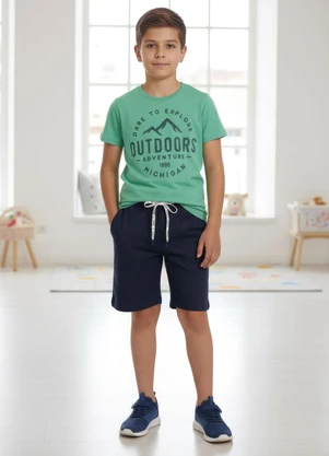 Multimarcas - Camiseta Menino em Malha Verde - MULTIMARCAS