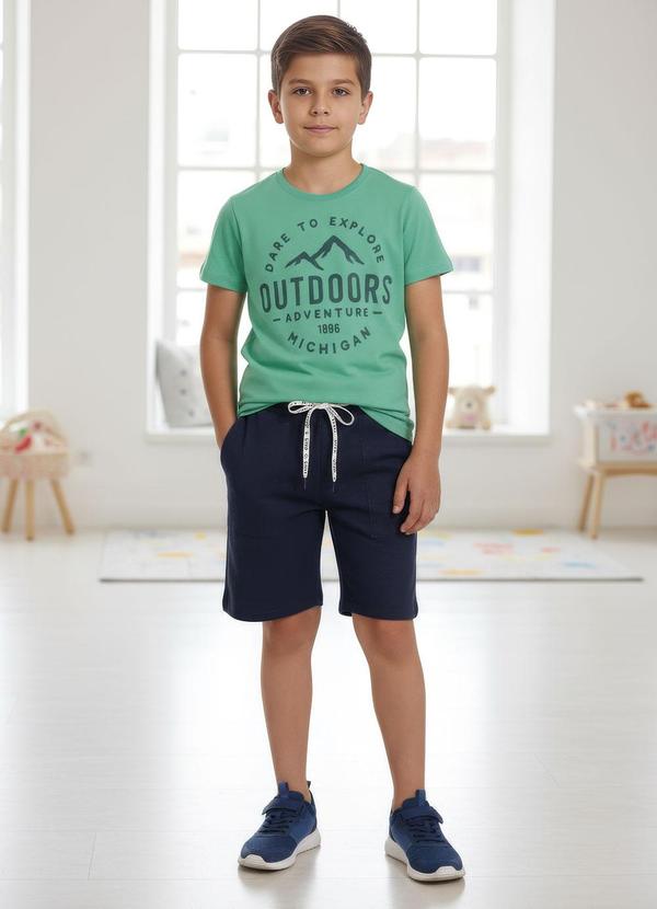 Camiseta Menino em Malha (Verde)