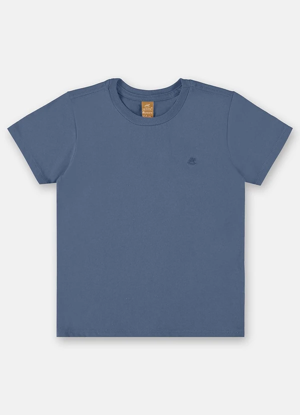 Up Baby - Camiseta Menino em Meia Malha Azul