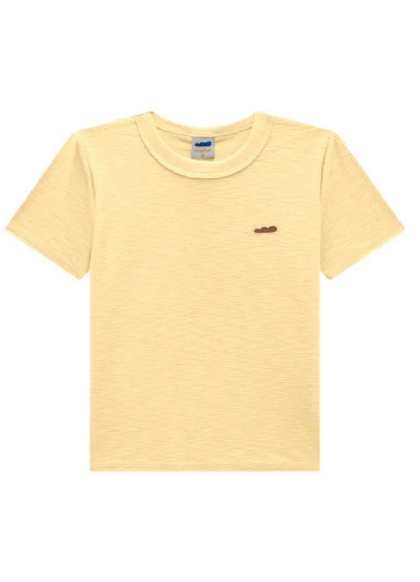 Marlan - Camiseta Menino em Meia Malha Flamê Amarelo
