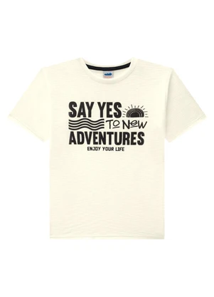 Marlan - Camiseta Menino em Meia Malha Flamê Bege - MARLAN