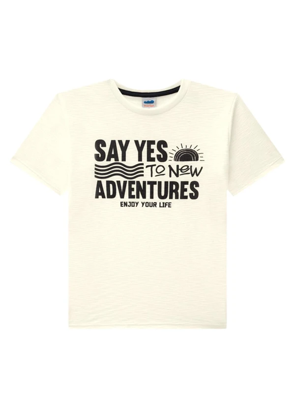 Marlan - Camiseta Menino em Meia Malha Flamê Bege