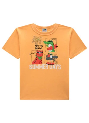 Marlan - Camiseta Menino em Meia Malha Laranja - MARLAN