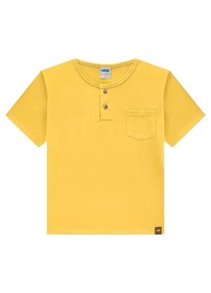 Marlan - Camiseta Menino em Meia Malha Penteada Amarelo - MARLAN