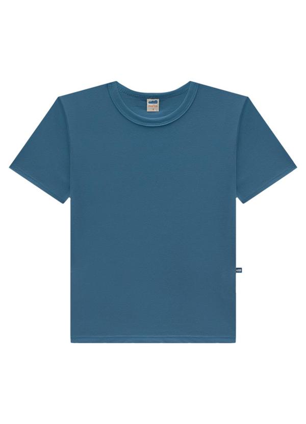 Marlan - Camiseta Menino em Meia Malha Penteada Azul