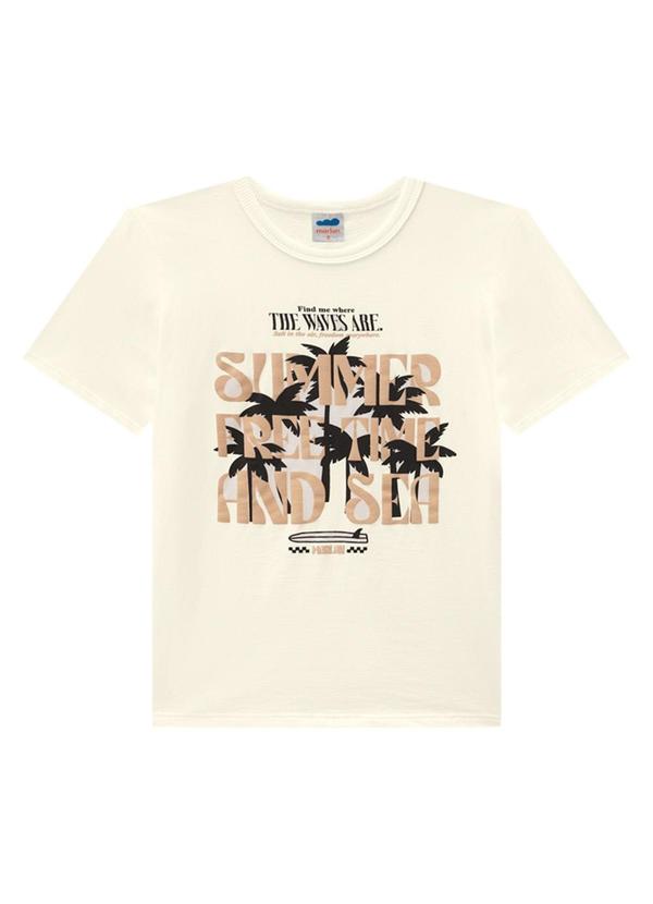 Marlan - Camiseta Menino em Meia Malha Penteada Bege 3