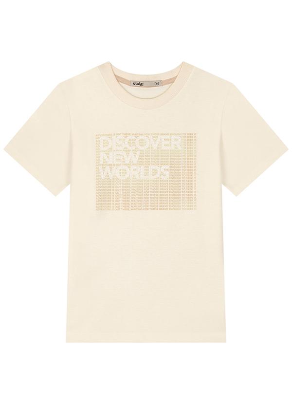 Ioluig - Camiseta Menino em Meia Malha Penteada Bege