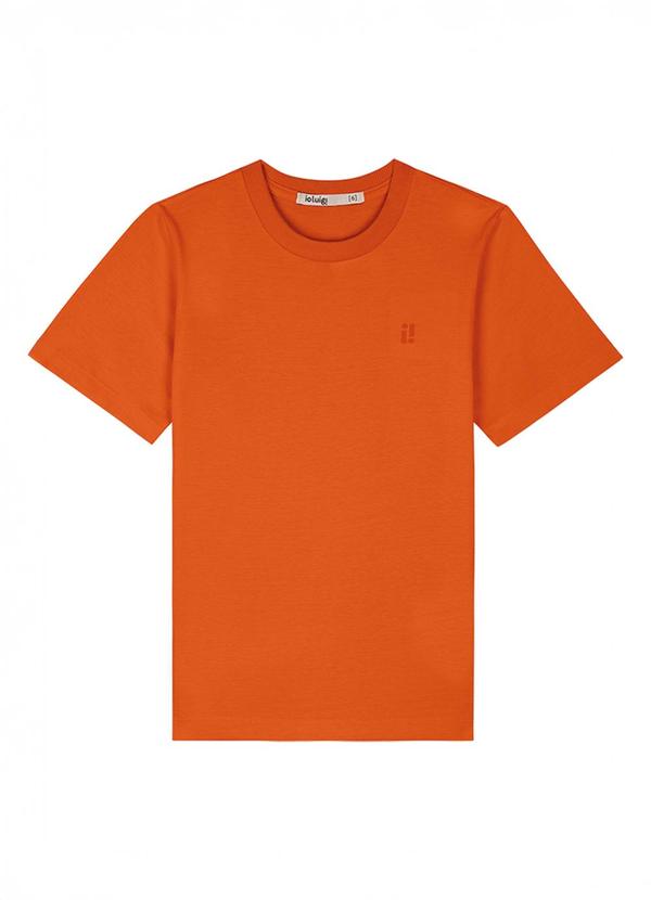 Ioluig - Camiseta Menino em Meia Malha Penteada Laranja