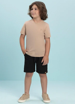 Ioluig - Camiseta Menino em Meia Malha Penteada Marrom - IOLUIG