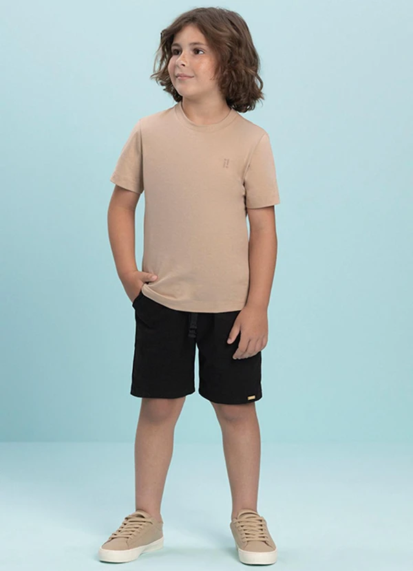 Ioluig - Camiseta Menino em Meia Malha Penteada Marrom 2