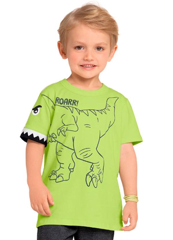 Marlan - Camiseta Menino em Meia Malha Penteada Verde