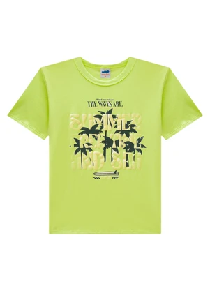 Marlan - Camiseta Menino em Meia Malha Penteada Verde - MARLAN