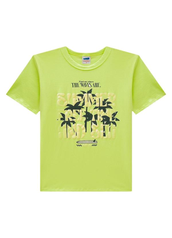 Marlan - Camiseta Menino em Meia Malha Penteada Verde