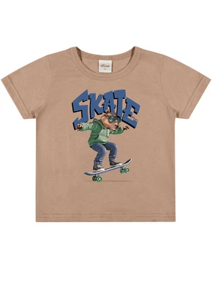 Elian - Camiseta Menino Estampa Divertida Marrom - ELIAN