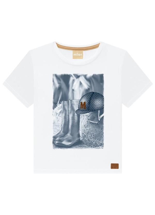 Milon - Camiseta Menino Estampa Branco
