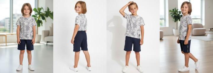 Camiseta Menino Estampado Cinza