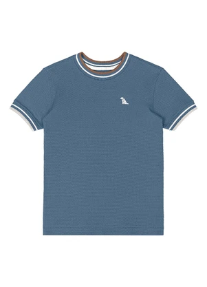 Quimby - Camiseta Menino Malha Colmeia Azul - QUIMBY