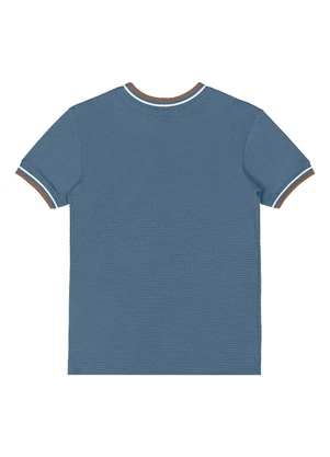 Quimby - Camiseta Menino Malha Colmeia Azul - QUIMBY