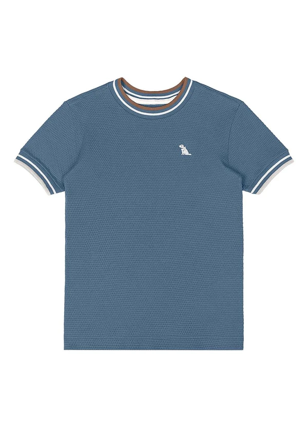Quimby - Camiseta Menino Malha Colmeia Azul