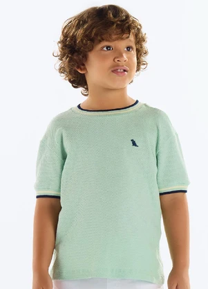 Quimby - Camiseta Menino Malha Colmeia Verde - QUIMBY