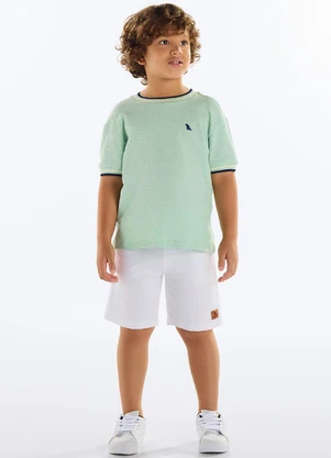 Quimby - Camiseta Menino Malha Colmeia Verde - QUIMBY