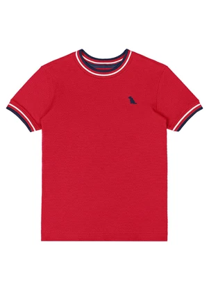 Quimby - Camiseta Menino Malha Colmeia Vermelho - QUIMBY