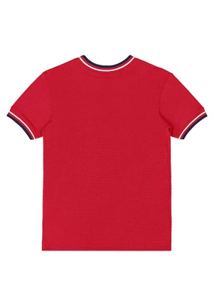 Quimby - Camiseta Menino Malha Colmeia Vermelho - QUIMBY
