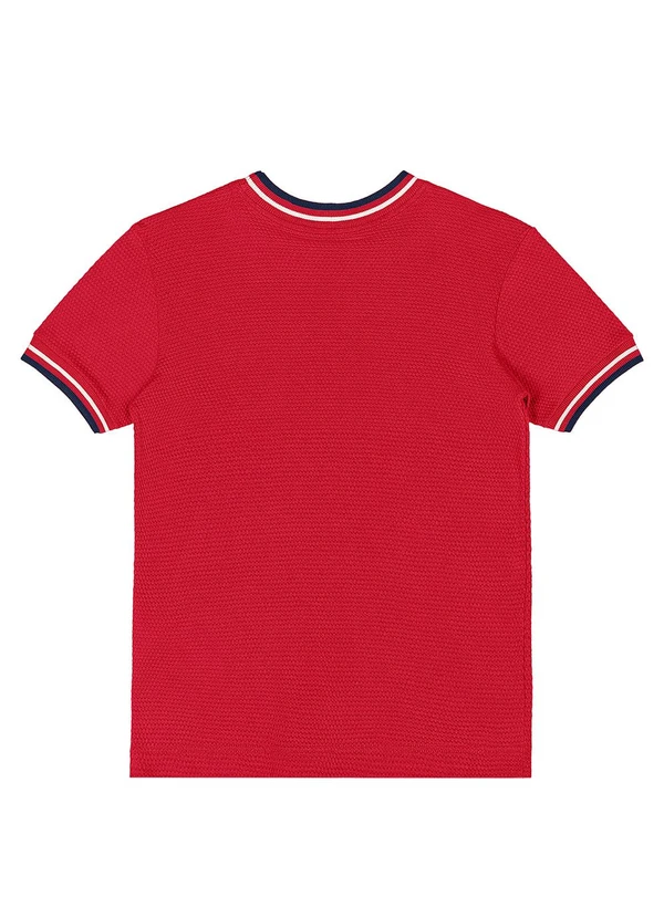 Quimby - Camiseta Menino Malha Colmeia Vermelho 2