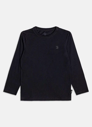 Bimbi - Camiseta Menino Manga Longa Preta Básica Preto - BIMBI