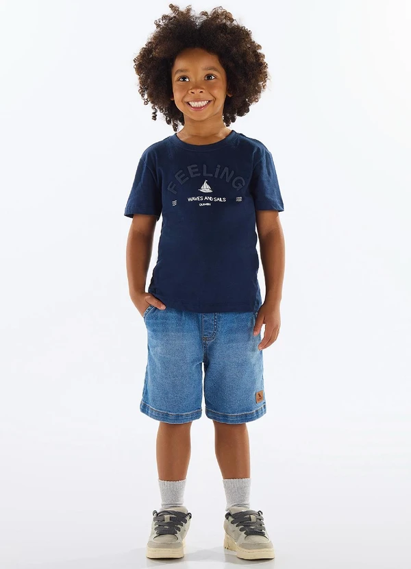 Quimby - Camiseta Menino Meia Malha Azul 2