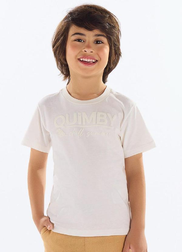 Quimby - Camiseta Menino Meia Malha Bege