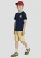 Reirex - Camiseta Menino Meia Malha Estampada Vermelho - variação: Azul
